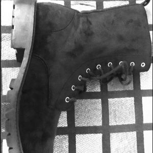 Velvet Black Combat Boots